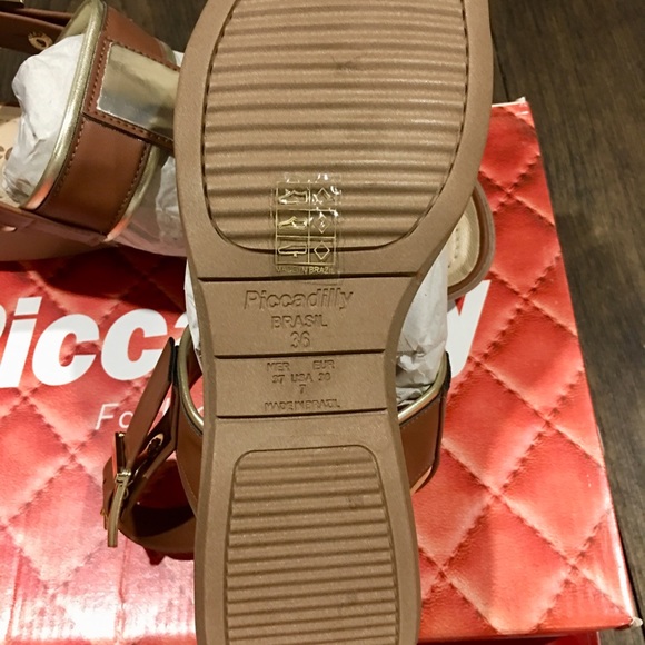 Piccadilly Comfort Tech Double T-Bar Sandals Sz 7 - Picture 5 of 9